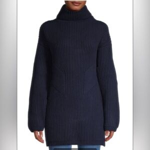 NEW! Thakoon Chunky Geelong Lambswool Navy Sweater MSRP $248 Medium